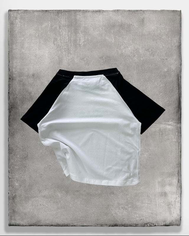 Black & White Raglan Crop Tee