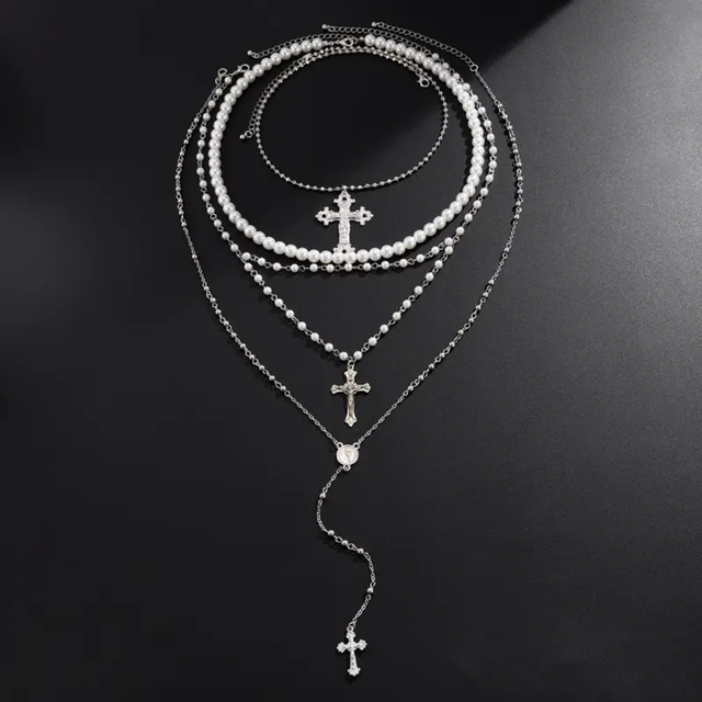 Divinity Layers Cross Necklace